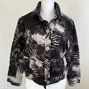 Proenza Schouler for Target Black White Palm Leaf Print Cotton Jacket XL